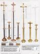  Processional Combination Finish Bronze Paschal Candlestick (A): 4414 Style 44" Ht - 1 15/16" Socket 